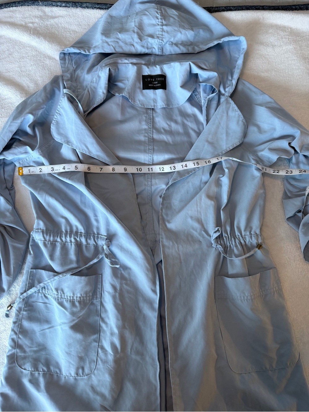 Love Tree Light Blue Drawstring Utility Jacket for Women - Picture 10 of 11